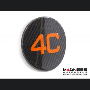 Alfa Romeo 4C Carbon Fiber Fuel Door - 4C Logo in Orange